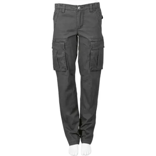 Ladies Heritage Slim Fit Cargo Trousers Charcoal Front